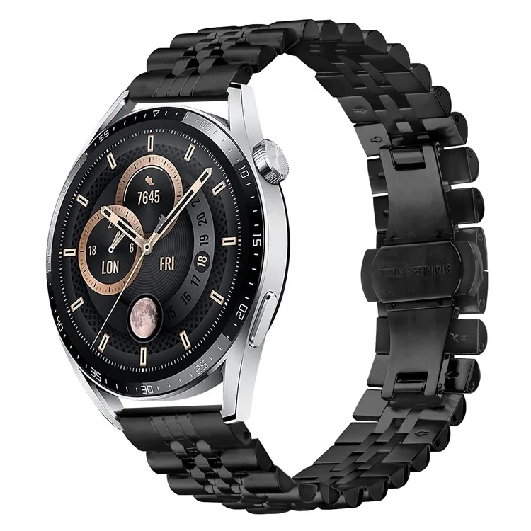 Correa de Reloj de 5 Hebras de Acero Inoxidable con Cierre de Mariposa para Samsung Galaxy Watch 46mm - Negro