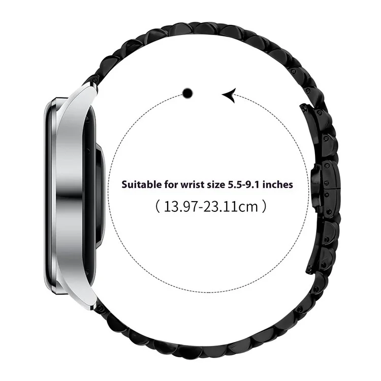 Correa de Reloj de 5 Hebras de Acero Inoxidable con Cierre de Mariposa para Samsung Galaxy Watch 46mm - Negro