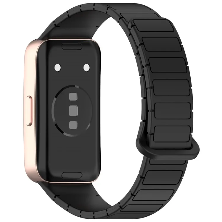 Watch Band For Huawei Band 10  /  9  /  8 Magnetic Dual-Color Silicone Strap - Black