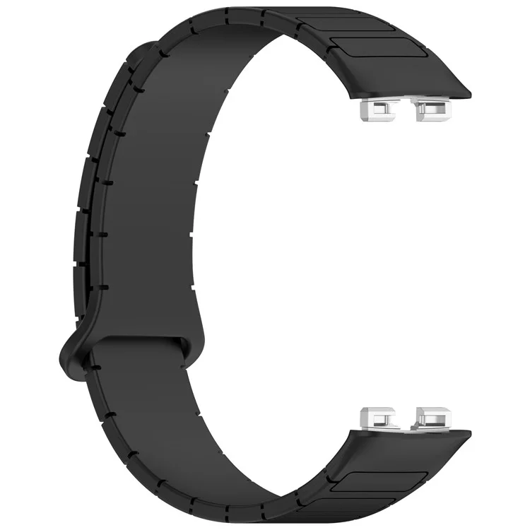 Watch Band For Huawei Band 10  /  9  /  8 Magnetic Dual-Color Silicone Strap - Black
