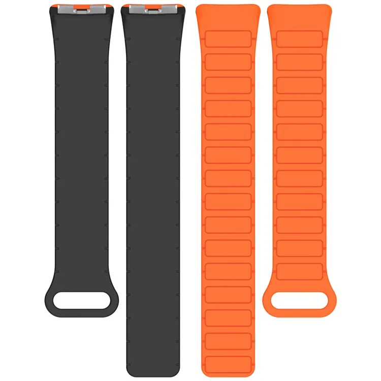 Watch Band For Huawei Band 10  /  9  /  8 Magnetic Dual-Color Silicone Strap - Black