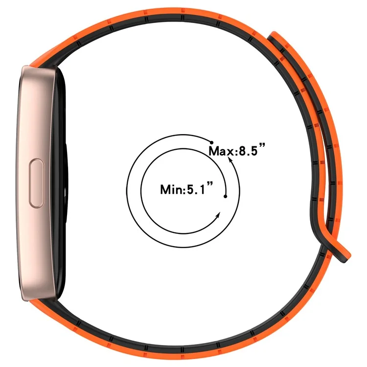 Watch Band For Huawei Band 10  /  9  /  8 Magnetic Dual-Color Silicone Strap - Black
