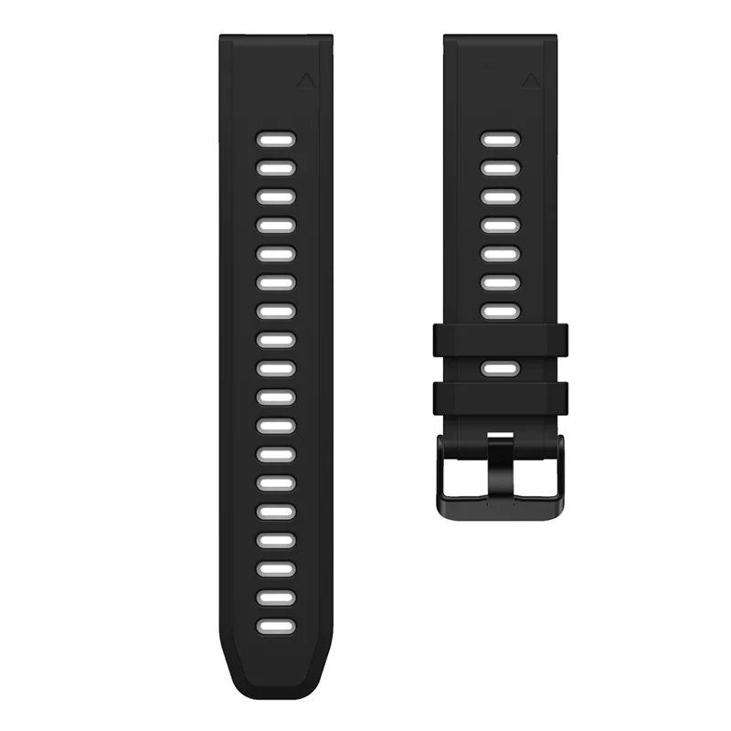 Dual Color Quick Release Silicone Replacement Watchband Bracelet Strap for Garmin Fenix 7X/6X Sapphire GPS/6X Pro/6X GPS/5X GPS/5X Plus - Black / Grey