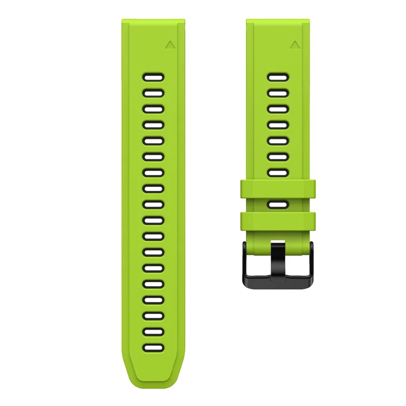Dual Color Quick Release Silicone Replacement Watchband Bracelet Strap for Garmin Fenix 7X/6X Sapphire GPS/6X Pro/6X GPS/5X GPS/5X Plus - Lime / Black