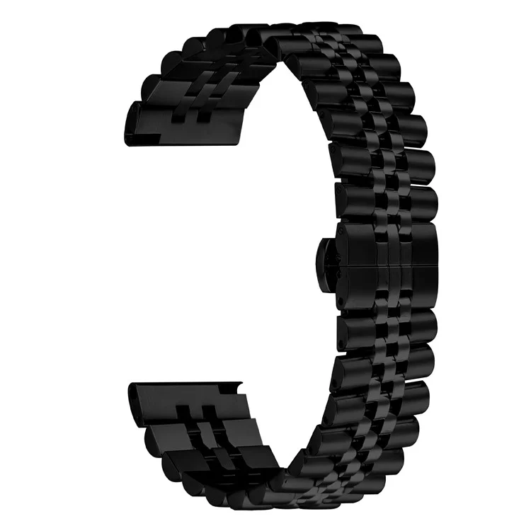 Para Huawei Watch GT 2 46mm Pulseira de Pulso com 5 Elos de Aço Inoxidável Fecho Borboleta - Preto
