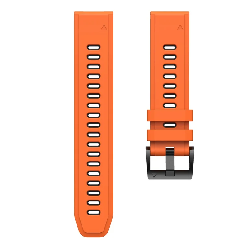 Bi-color Adjustable Quick Release Silicone Smart Watch Band Wrist Strap for Garmin Fenix 7X/6X Sapphire GPS/6X Pro/6X GPS/5X GPS/5X Plus - Orange / Black