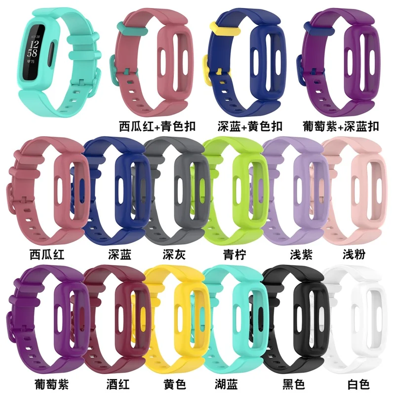 Cinturino Strap per Smartwatch Regolabile Integrato in TPE per Fitbit Ace 3/Fitbit Inspire 2 - Nero