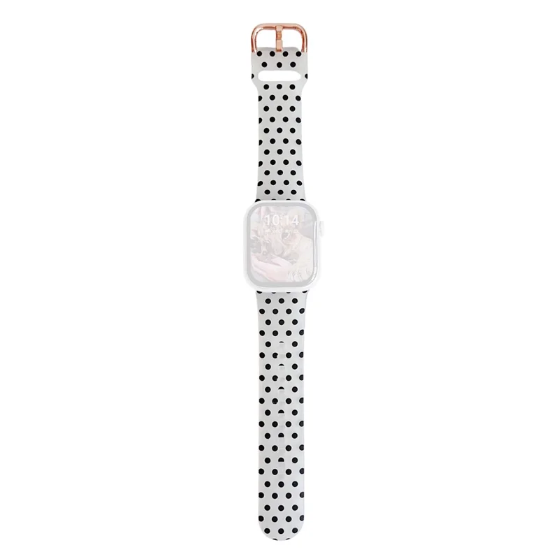 Watch Band for Apple Watch Series 10 Ultra 9 8 7 SE 6 5 4 3 2 1 46mm 49mm 45mm 44mm 42mm Pattern Printed Clear Silicone Strap - Dots