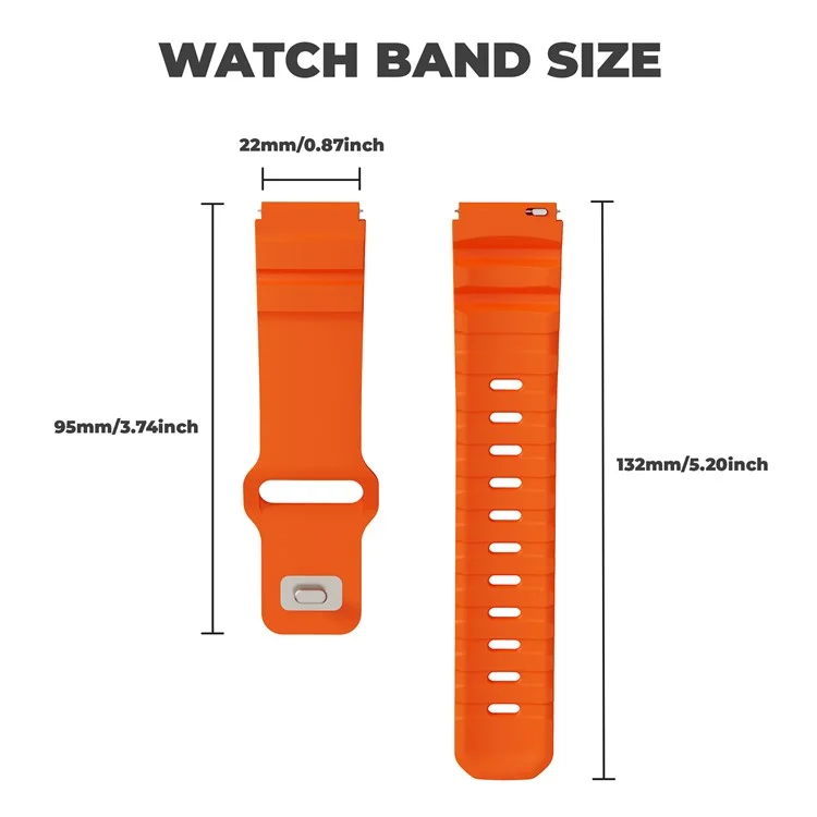 Per Huawei Watch GT 5 46mm Cinturino in fluorubber 22mm Cinturino per orologio universale regolabile - Arancione