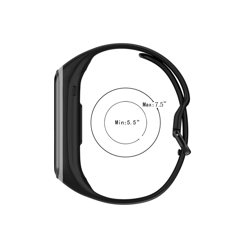 Bi-color Silicone Watch Band Replacement Strap for Samsung Galaxy Fit2 SM-R220 - Black/White
