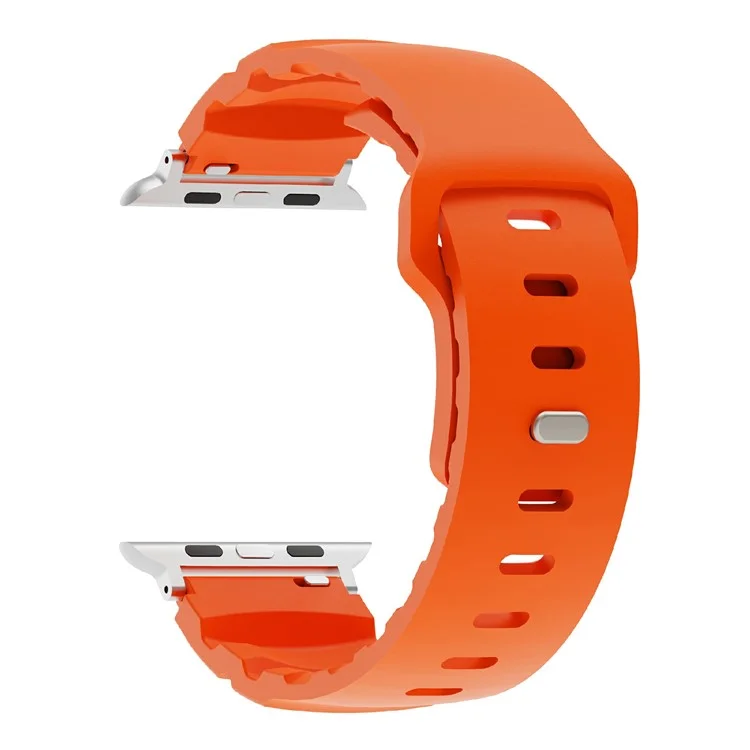 Ремешок из фторкаучука для Apple Watch Series 10, 9, 8, 7, SE (2023), SE (2022), SE 6, 5, 4, 3, 2, 1 42мм 41мм 40мм 38мм - Регулируемый ремешок, Оранжевый