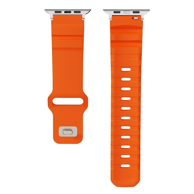 Fluorubber Strap for Apple Watch Series 10 Ultra 9 8 7 SE 6 5 4 3 2 1 46mm 49mm 45mm 44mm 42mm Adjustable Watch Band - Orange