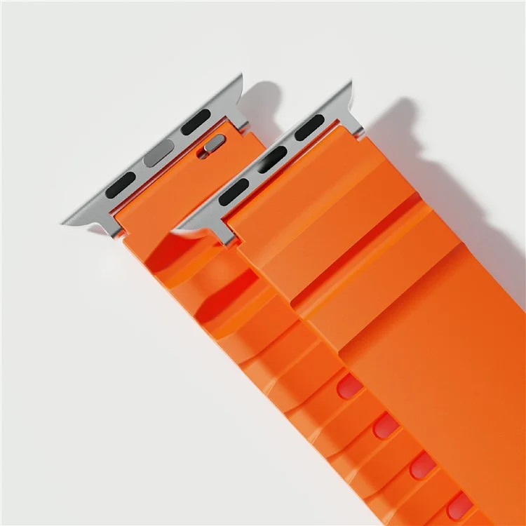 Fluorubber Strap for Apple Watch Series 10 Ultra 9 8 7 SE 6 5 4 3 2 1 46mm 49mm 45mm 44mm 42mm Adjustable Watch Band - Orange