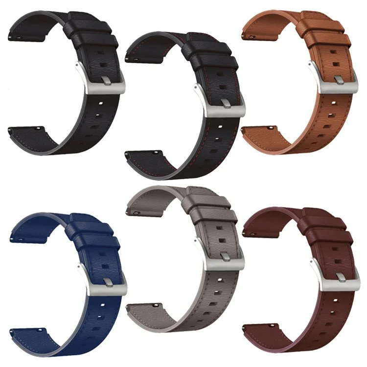 22mm Leder Smart Watch Band Ersatz Verstellbares Uhrenarmband für Huawei Watch GT 2 46mm/GT 2 Pro - Schwarz