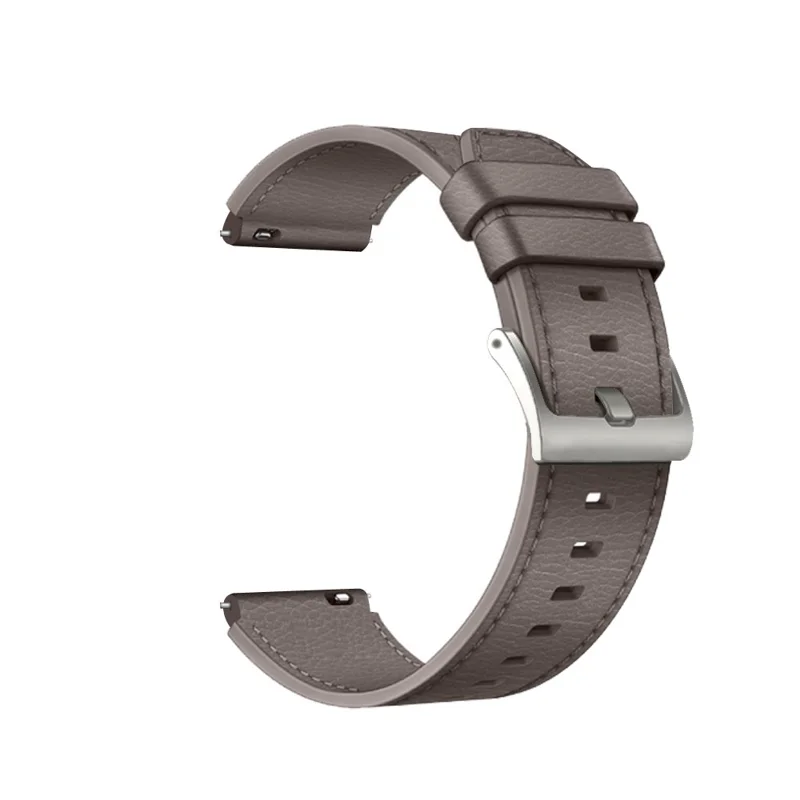 22mm Leather Smart Watch Band Replacement Adjustable Watch Strap for Huawei Watch GT 2 46mm/GT 2 Pro - Grey