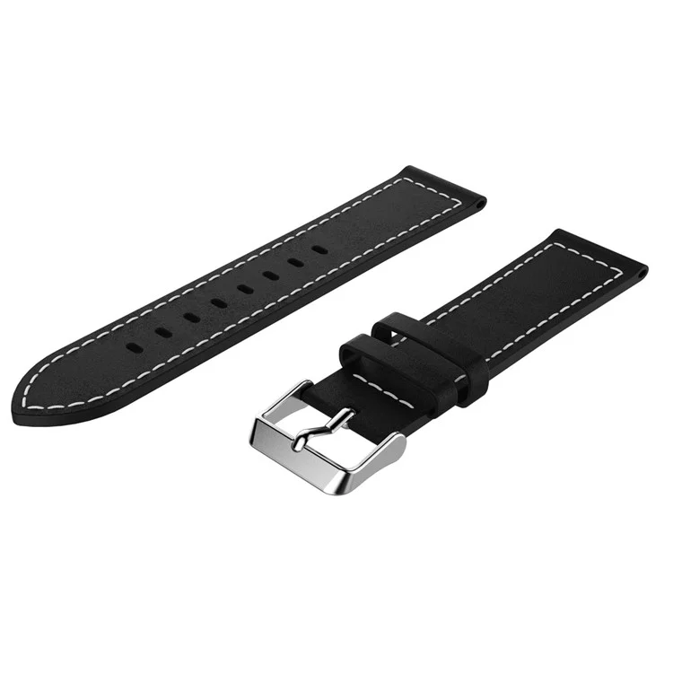 Genuíno Couro Inteligente Relógio de Banda Cinta Substituição para Xiaomi Haylou Solar LS05, etc. - Preto