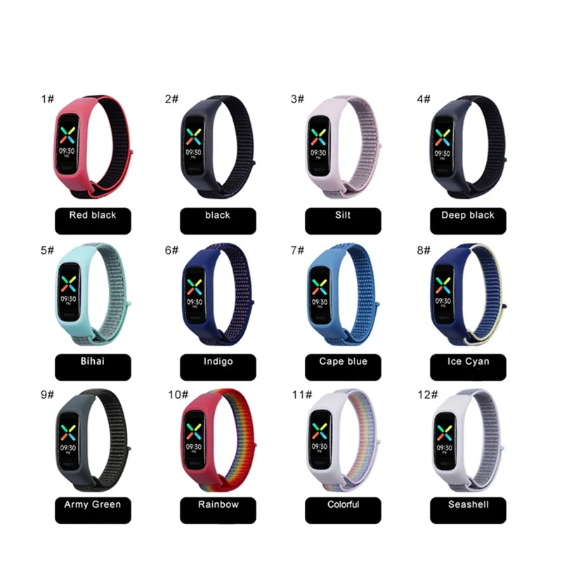 Nylon Watchband Adjustable Smart Watch Strap for OPPO Band Style/EVA Limited Edition - Black