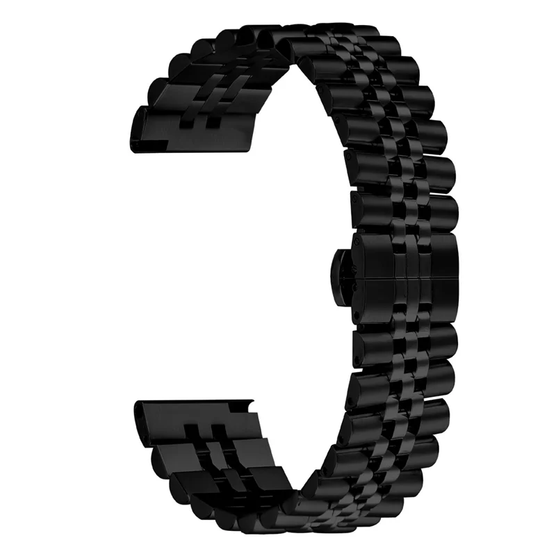 For Xiaomi Watch Color 2 Wrist Band 5-Bead Stainless Steel Butterfly Clasp Watch Strap - Black