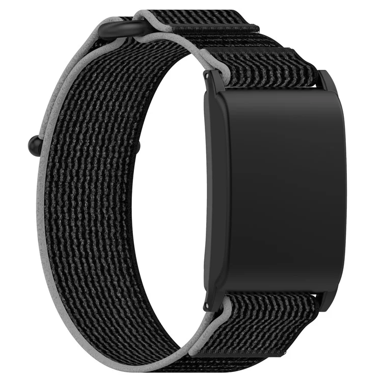 Pour WHOOP 4.0 Bracelet de Montre en Nylon avec Boucle à Ruban Magique - Noir+Gris