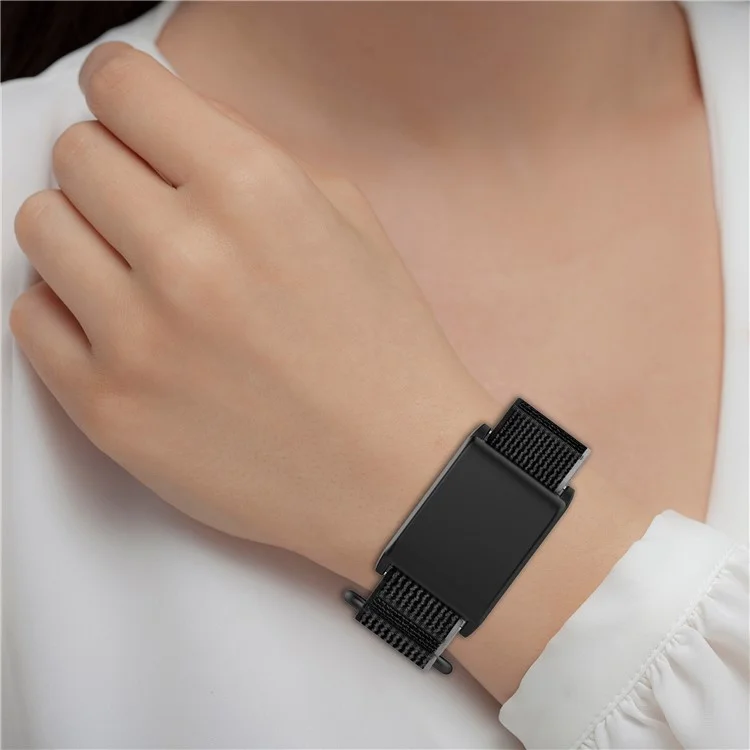 Pour WHOOP 4.0 Bracelet de Montre en Nylon avec Boucle à Ruban Magique - Noir+Gris