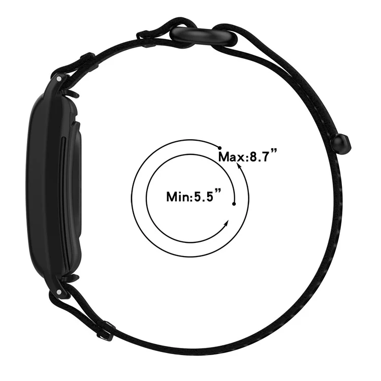 Pour WHOOP 4.0 Bracelet de Montre en Nylon avec Boucle à Ruban Magique - Noir+Gris