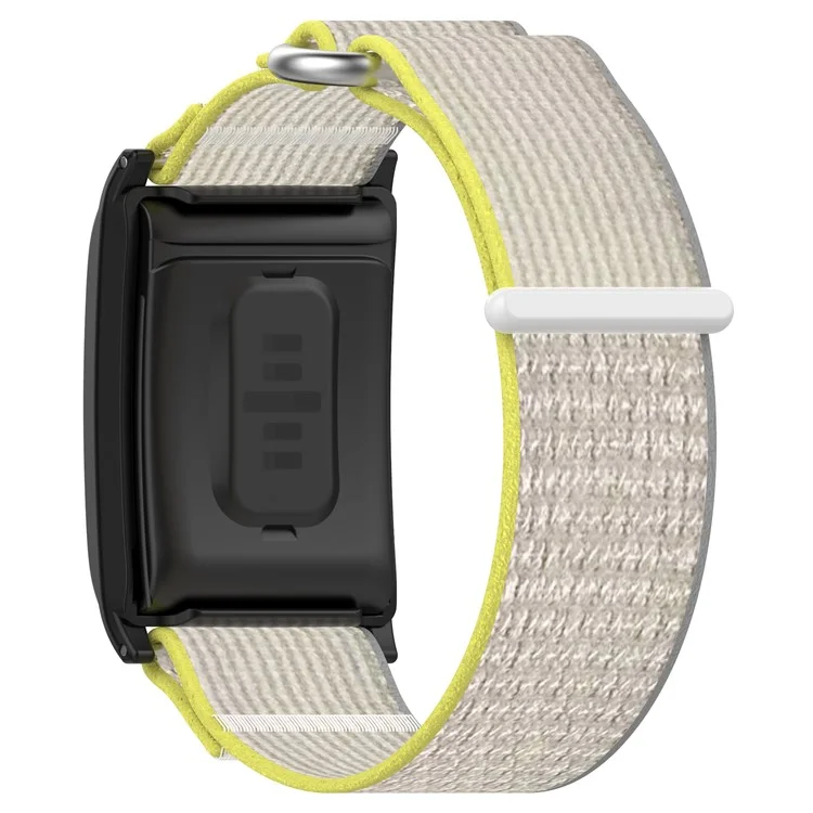 For WHOOP 4.0 Nylon Wrist Strap Magic Tape Loop Watch Band - Yellow+Grey