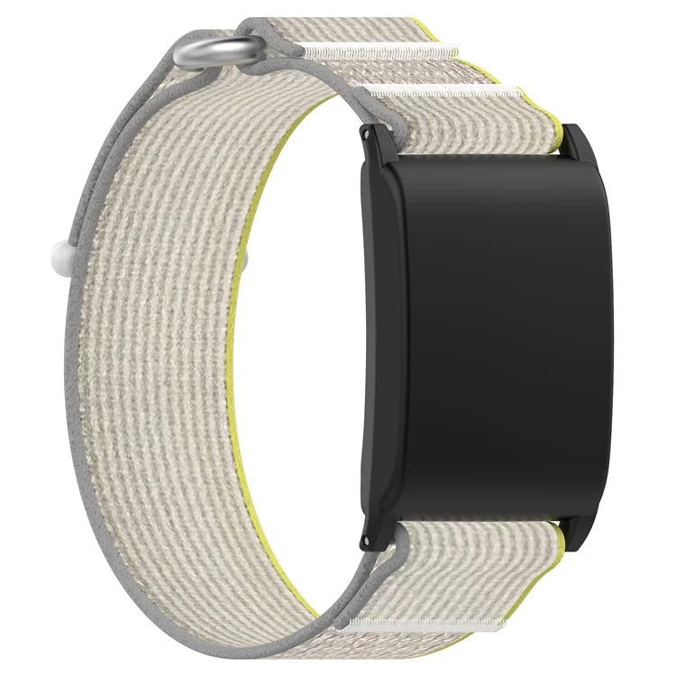 For WHOOP 4.0 Nylon Wrist Strap Magic Tape Loop Watch Band - Yellow+Grey