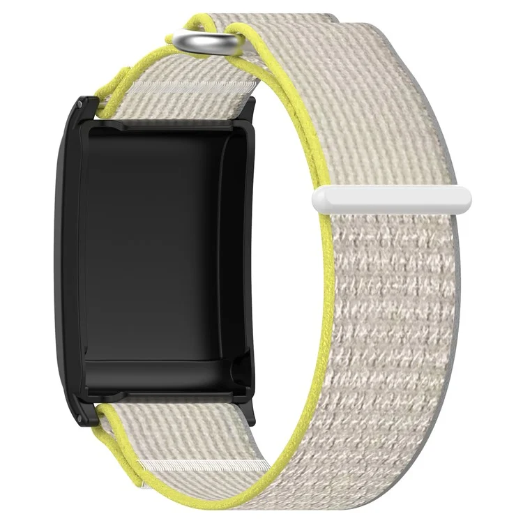 For WHOOP 4.0 Nylon Wrist Strap Magic Tape Loop Watch Band - Yellow+Grey