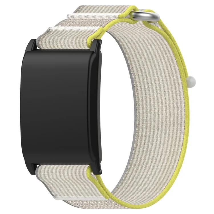 For WHOOP 4.0 Nylon Wrist Strap Magic Tape Loop Watch Band - Yellow+Grey