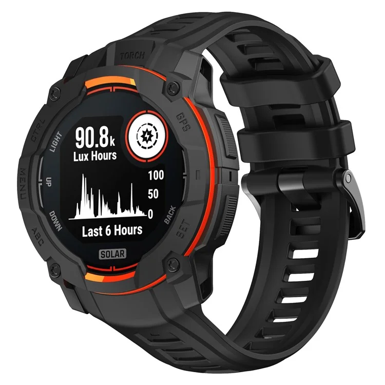 Für Garmin Instinct 3 AMOLED 50mm / Instinct 3 Solar 50mm Smartwatch Band Atmungsaktives Sport-Silikonarmband - Schwarz