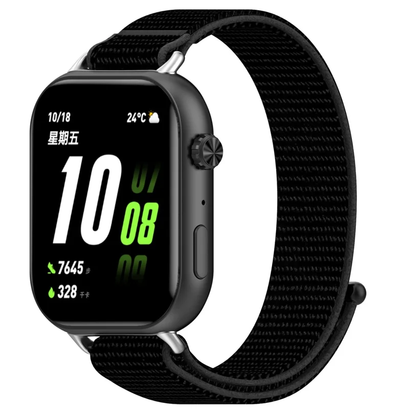 For Honor Choice ROSSINI 2i Wrist Strap Magic Tape Nylon Woven Watch Band - Black