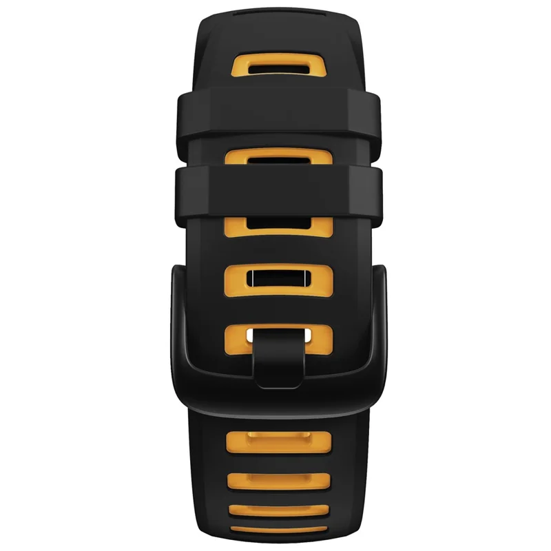 Bi-color Soft Silicone Watchband Replacement Bracelet Strap for Garmin Instinct / Instinct Esports - Black / Yellow