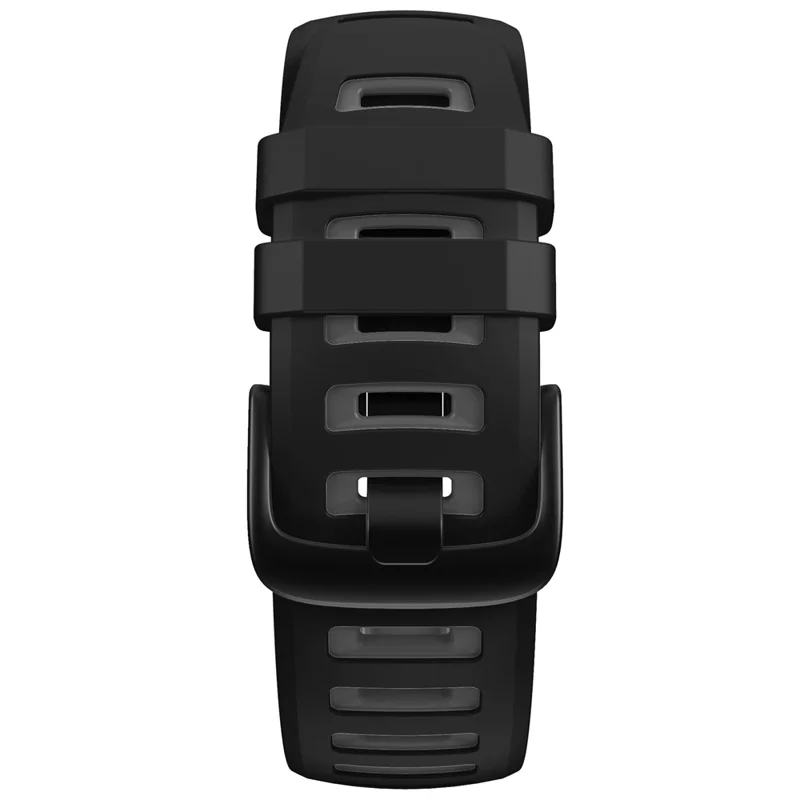 Bi-color Soft Silicone Watchband Replacement Bracelet Strap for Garmin Instinct / Instinct Esports - Black / Grey