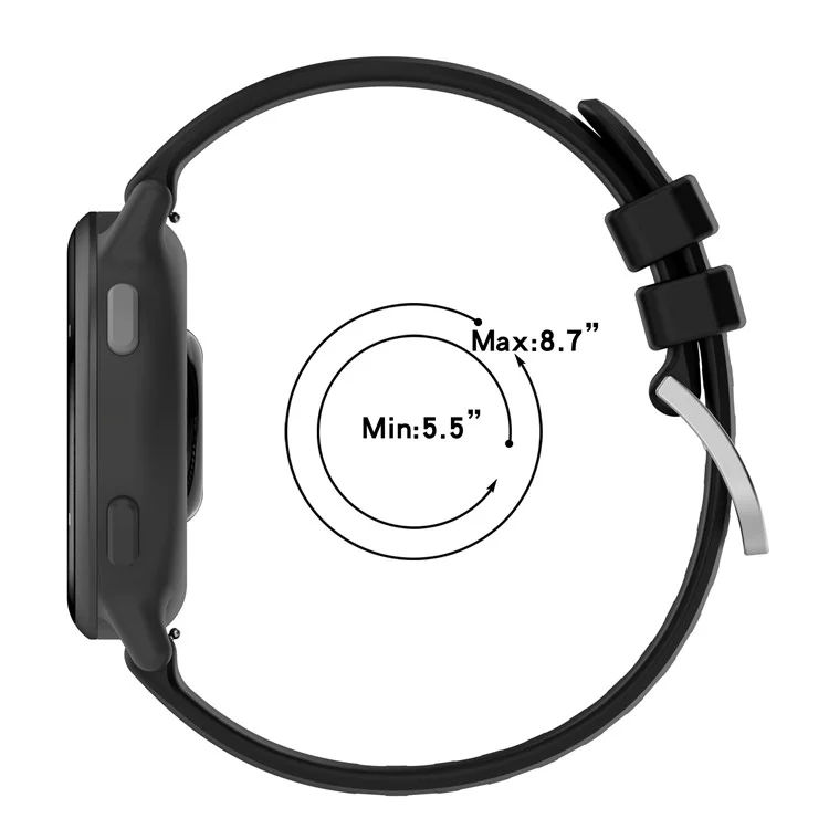 For Garmin Approach S50 Smartwatch Band 20mm Adjustable Sports Silicone Strap - Black