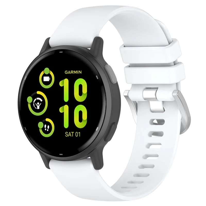 For Garmin Approach S50 Smartwatch Band 20mm Adjustable Sports Silicone Strap - White