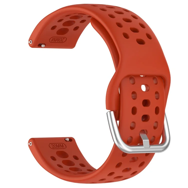 Per Huami Amazfit Active 2 (A2437) Cinturino di Ricambio con Design a Fori 20mm Regolabile in Silicone - Rosso