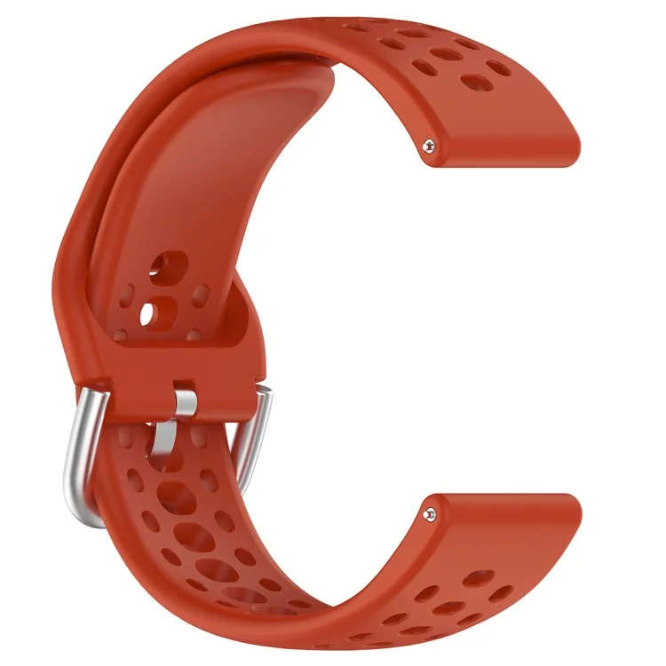 Per Huami Amazfit Active 2 (A2437) Cinturino di Ricambio con Design a Fori 20mm Regolabile in Silicone - Rosso