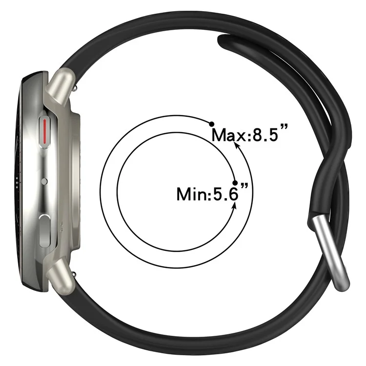 Per Huami Amazfit Active 2 (A2437) Cinturino di Ricambio con Design a Fori 20mm Regolabile in Silicone - Rosso