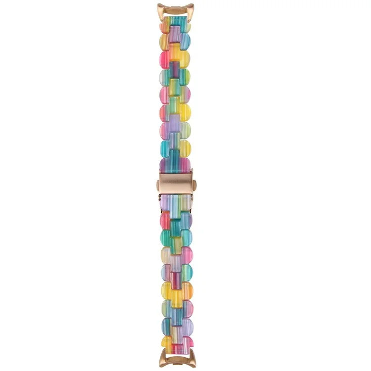 For Xiaomi Smart Band 9 / Band 8 Replacement Slim Resin Watch Strap with Adjustment Tool - Rainbow