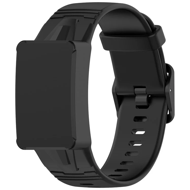 For WHOOP 4.0 Fitness Tracker Silicone Wristband Replacement Strap Integrated with Protective Case - Black