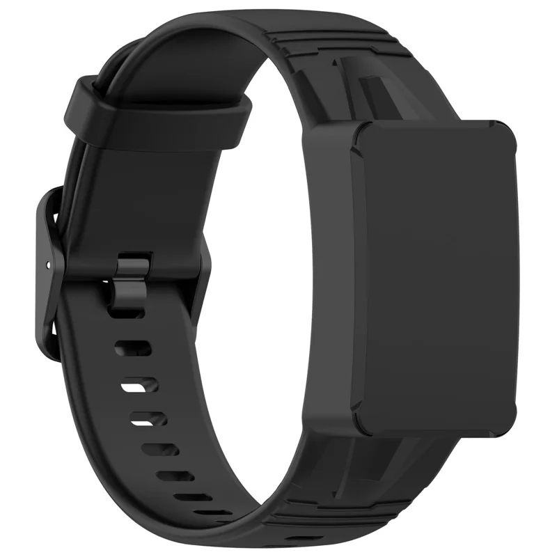 For WHOOP 4.0 Fitness Tracker Silicone Wristband Replacement Strap Integrated with Protective Case - Black