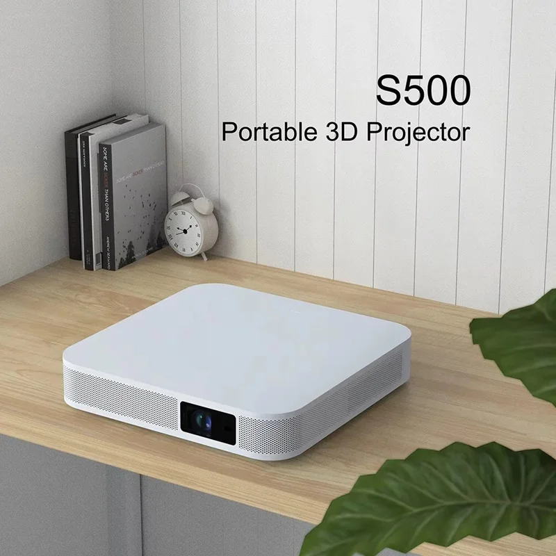 S500 Android 9.0 Auto Focus 3D DLP Projector Built In 15000mAh Battery 1080P Full HD Wireless Home Theater - EU Plug