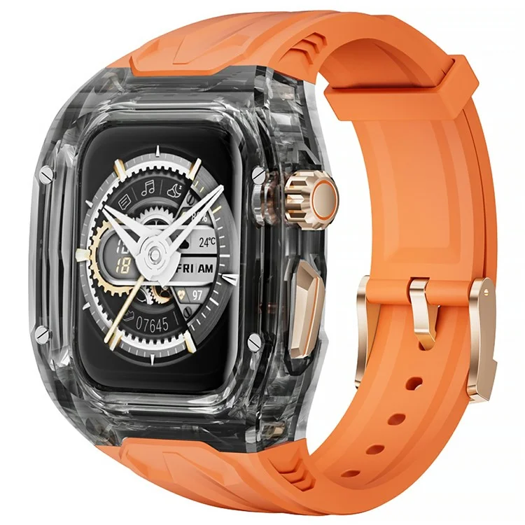 AHASTYLE WE28 Pulseira de Silicone com Estojo Anti-Queda para Apple Watch Ultra 2 49mm / Ultra 49mm - Laranja
