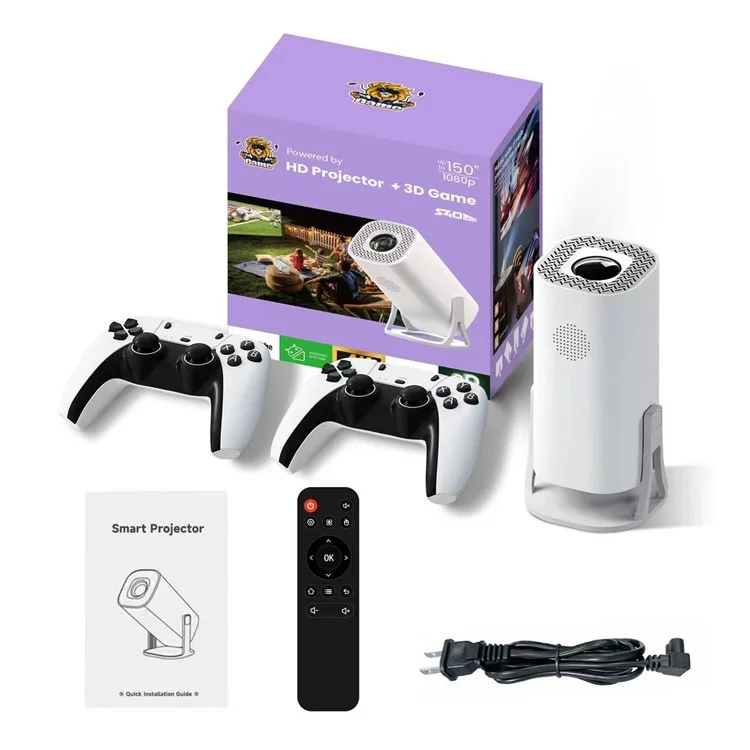 S40 Ultra Portable Projector Android Gaming Projector LED 1024x600P 120 ANSI Lumens 30-100 Inch Screen - US Plug