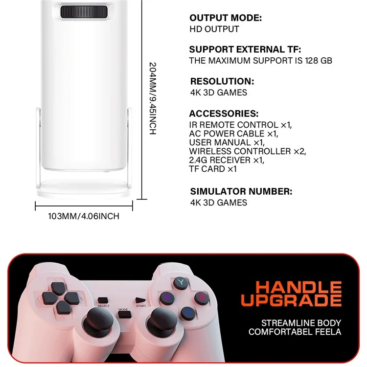 S40 Ultra Portable Projector Android Gaming Projector LED 1024x600P 120 ANSI Lumens 30-100 Inch Screen - US Plug