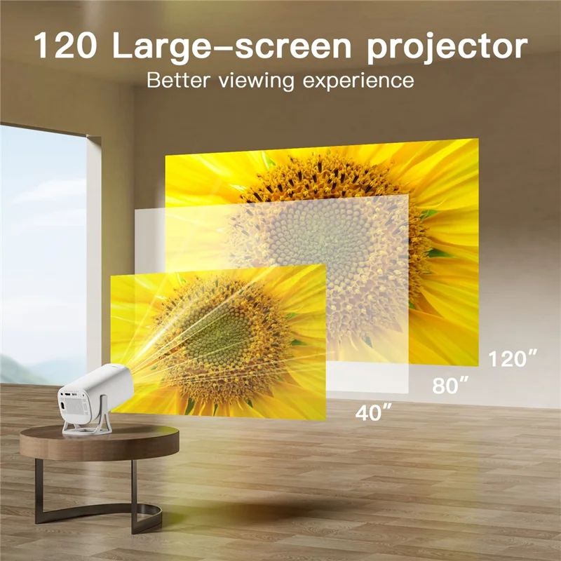 S40 Ultra Portable Projector Android Gaming Projector LED 1024x600P 120 ANSI Lumens 30-100 Inch Screen - EU Plug