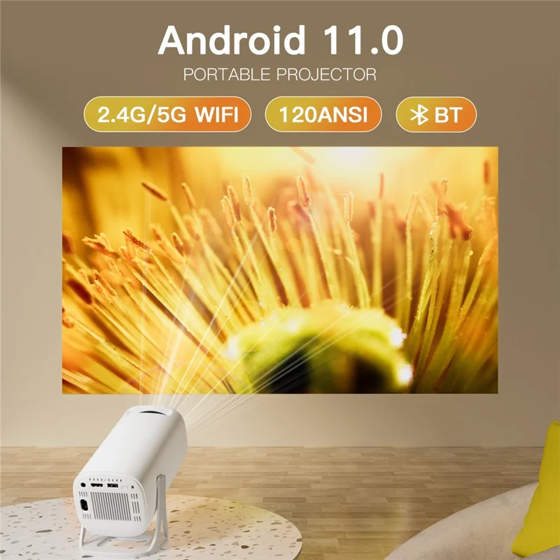 S40 Ultra Portable Projector Android Gaming Projector LED 1024x600P 120 ANSI Lumens 30-100 Inch Screen - EU Plug