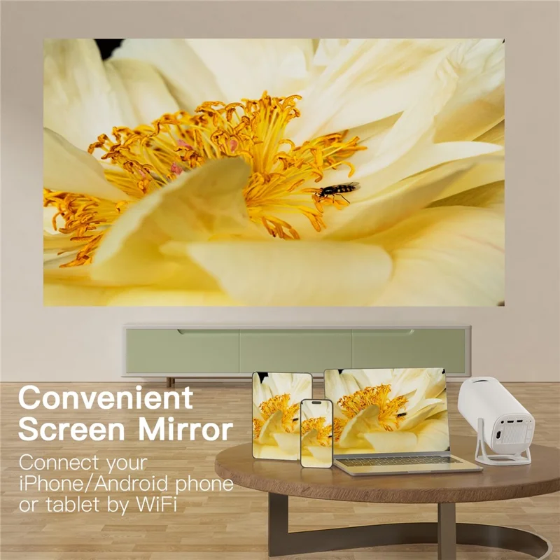 S40 Ultra Portable Projector Android Gaming Projector LED 1024x600P 120 ANSI Lumens 30-100 Inch Screen - EU Plug