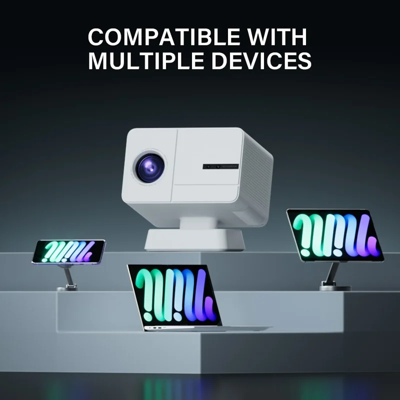 P50MAX Smart Projector 1080P Full HD Gaming Projector Support Auto Focus / Keystone Correction - White  /  US Plug