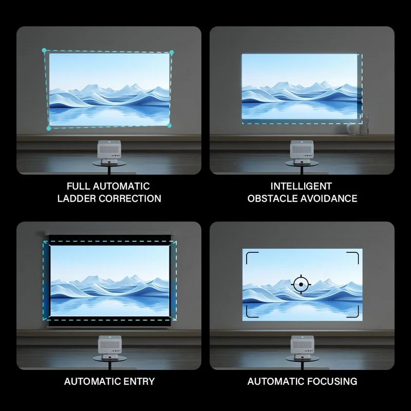 P50MAX Smart Projector 1080P Full HD Gaming Projector Support Auto Focus / Keystone Correction - White  /  US Plug